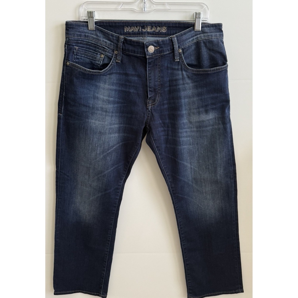 Mavi Zach Straight Leg Denim Dark Wash Jeans Men's Size 34x28 Casual Classic